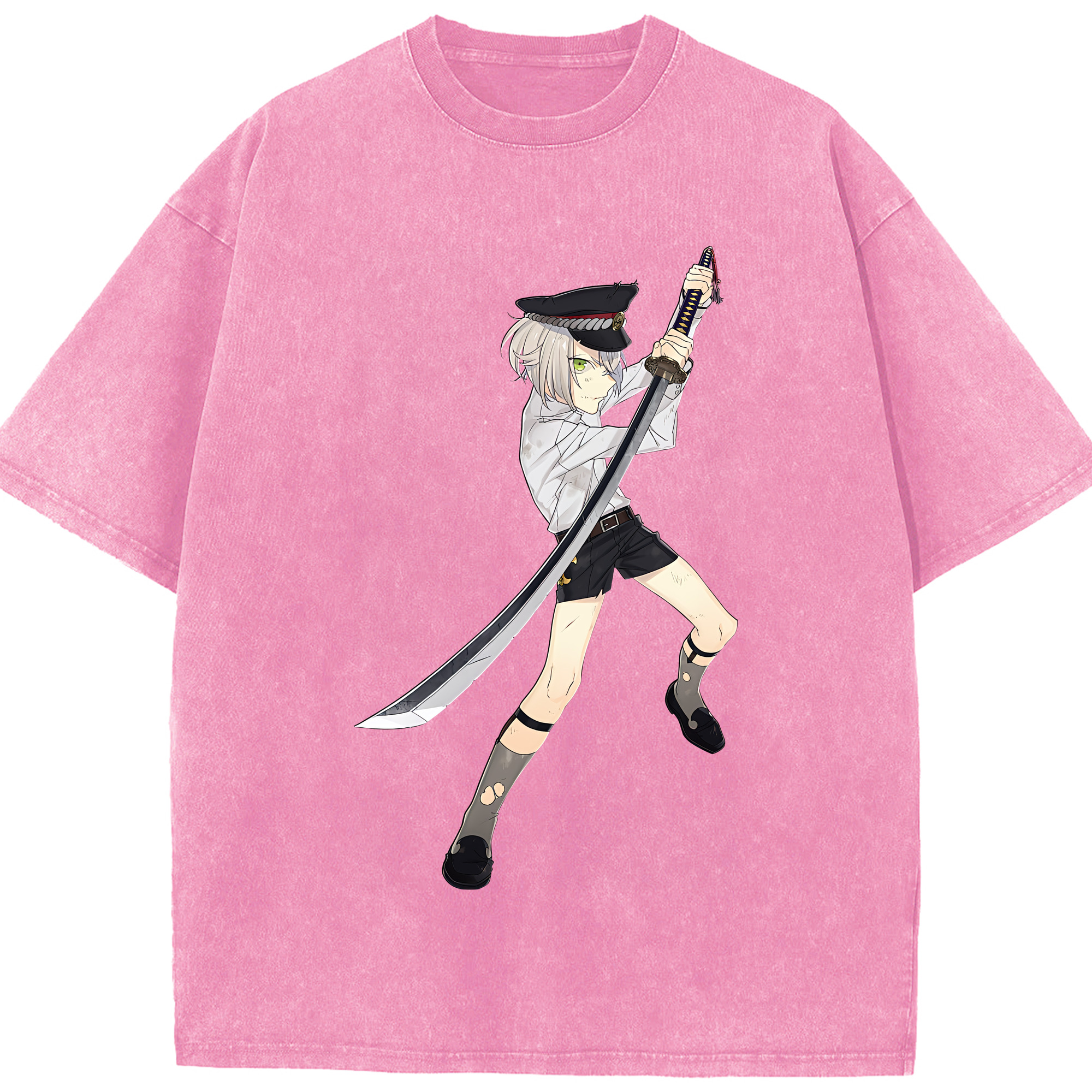 （画像用） 刀剣乱舞 Touken Ranbu 綿100% ヴィンテージ風 半袖Tシャツ（フロントプリント）